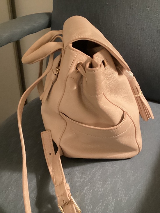 Tory Burch Soft Pink Drawstring Leather Backpack with Tassels main image 8